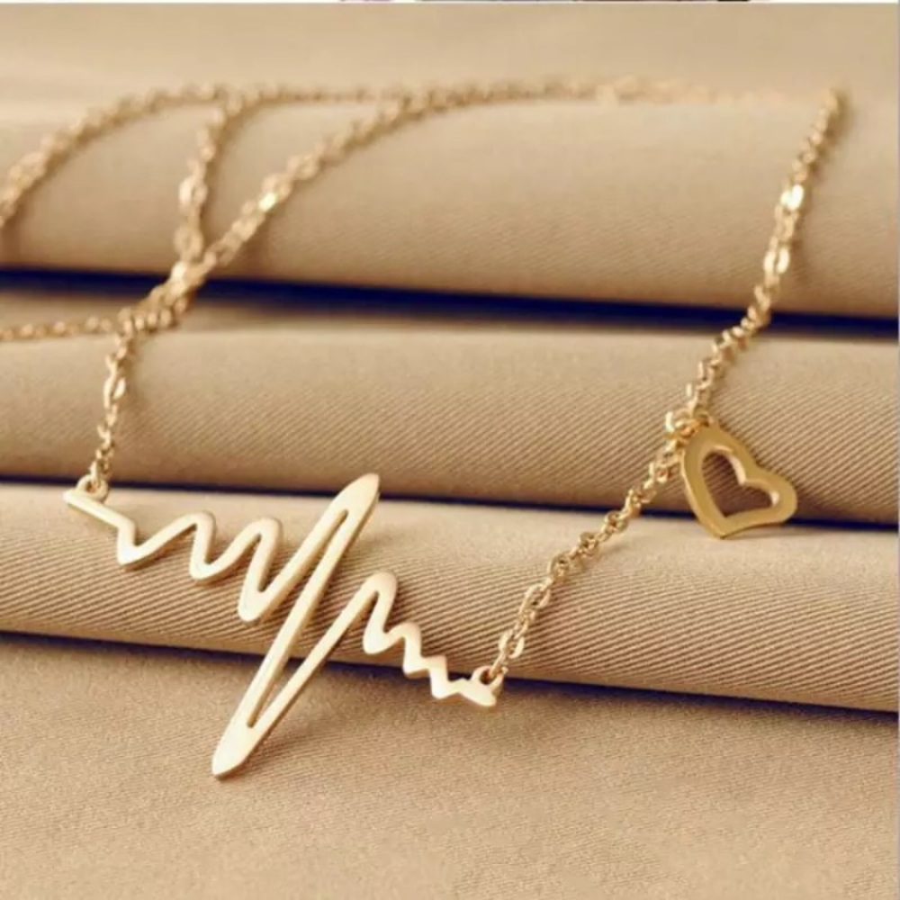 “Warrior” Heartbeat EKG Minimalist Nurse Necklace - Picture 2 of 10